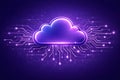 Modern Purple Cloud Computing Concept With Digital Circuit Network Illustration Royalty Free Stock Photo