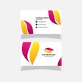 Modern purple yellow business card template. flat design, logo creative abstract vector-vector