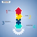 Modern puzzle arrow infographics elements. Step to success business concept infographic template. Can be used for workflow layout