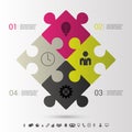 Modern puzzle infographics business concept. Vector Royalty Free Stock Photo