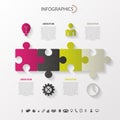 Modern puzzle infographics concept. Vector Royalty Free Stock Photo