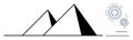 Modern Pyramids Next to Gears Representing Innovation and Progress Royalty Free Stock Photo