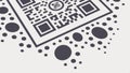 QR code with halftone dots, digital scan, technology, information access vector design Generative AI Royalty Free Stock Photo