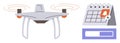Modern quadcopter Technology and Scheduling Concept with Notification and Reminder Elements Royalty Free Stock Photo