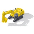 Modern quarry tracked excavator icon Royalty Free Stock Photo