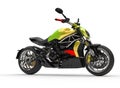 Modern race chopper bike - two tone green - yellow paintwork