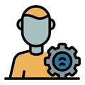 Modern radio engineer icon color outline vector