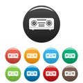 Modern radio icons set color