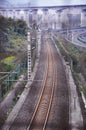 The modern Railway tracks Royalty Free Stock Photo