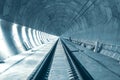 Modern railway tunnel during construction