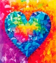 Modern Rainbow Colored Heart Illustration. Generative AI.