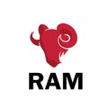 Modern Ram Head Logo Red Sheep Head Vector Royalty Free Stock Photo