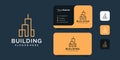 Modern real estate architecture logo design with business card template Royalty Free Stock Photo