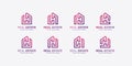 Modern real estate logo collection, gradient, construction, Premium Vector