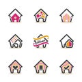 Modern Real Estate Sign Home Vector Design Symbol House Vector Icon. EPS10 Royalty Free Stock Photo