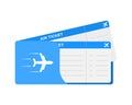 Modern and realistic airline ticket design with flight time and passenger name. vector illustration. Royalty Free Stock Photo