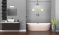 Modern Realistic Bathroom Interior Design