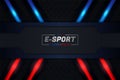 Modern Realistic Glow Metallic E-Sports Gaming Style Background Red and Blue