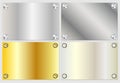 Modern realistic gold and silver banners Royalty Free Stock Photo
