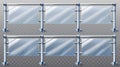 This modern realistic illustration depicts a set of glass handrails isolated on a transparent background. 3D plastic Royalty Free Stock Photo