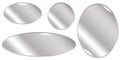 Modern realistic pattern with oval silver plates. Vector illustration. stock image.