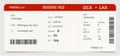 Modern realistic plane boarding pass