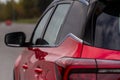 Modern rear light of a car. Brake light and arrow of large suv. Royalty Free Stock Photo