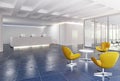Modern reception desk design.