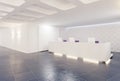 Modern reception desk design.
