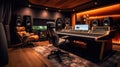 Modern recording studio, Music recording studio interior design, Song production workplace Royalty Free Stock Photo