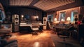 Modern recording studio, Music recording studio interior design, Song production workplace Royalty Free Stock Photo