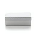 Modern rectangular storage box with textured lid isolated on white background Royalty Free Stock Photo