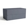 Modern rectangular storage ottoman with vertical stripes Royalty Free Stock Photo