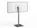 Modern rectangular wall mirror with metal stand and base Royalty Free Stock Photo