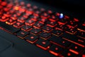 Modern red backlit keyboard Royalty Free Stock Photo