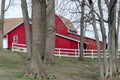 Modern red barn on a Michigan working farm Royalty Free Stock Photo