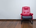 Modern red and black leather chair sofa on wood floor interior Royalty Free Stock Photo