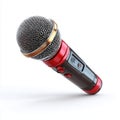 Modern red and black microphone on white background Royalty Free Stock Photo