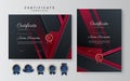 Modern red business certificate template