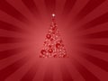 Modern Red Christmas Card With Tree