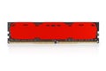 Modern red DDR RAM memory module isolated with clipping path Royalty Free Stock Photo