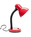 Modern red desk lamp with gooseneck isolated on a white background Royalty Free Stock Photo