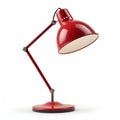 Modern Red Desk Lamp Isolated on White. Generative ai Royalty Free Stock Photo