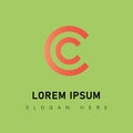 Modern Red Double Letter C Logo Design on Green Background Professional Geometric Initial Icon for Creative Agency, Tech Startup Royalty Free Stock Photo