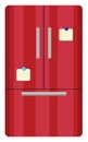 Modern Red double refridgerator, icon Royalty Free Stock Photo