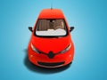 Modern red electric hatchback car for trips in the city front vi Royalty Free Stock Photo