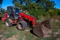 Used front wheel loader on a farm Royalty Free Stock Photo