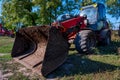 Used front wheel loader on a farm Royalty Free Stock Photo