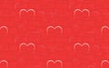 Modern Red Heart Seamless Vector Pattern Background Royalty Free Stock Photo