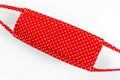 Modern red homemade mask used to protect against coronavirus Royalty Free Stock Photo